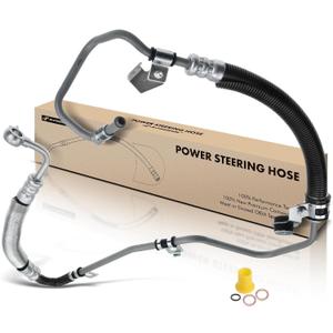 A-Premium Power Steering Pressure Hose Line Assembly Compatible with Lexus RX330 2004-2006 & Toyota Highlander 2004-2007, 3.3L Gas, with O-ring & Washer, Pump to Gear/Rack