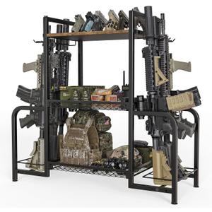 Gun Rack,Portable Rifle Rack Stand, Heavy Duty Steel Indoor Outdoor Gun Racks, Folding Gun Rack Stand for Shooting Hunting Range