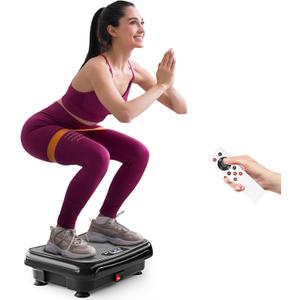 TISSCARE Vibration Plate Exercise Machine Mini Vibrating Plates for Lymphatic Drainage and Weight Loss, 400Lbs Capacity Full Body Power Shake Workout Platform for Home Cardio Fitness