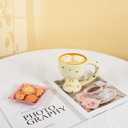 Koythin Ceramic Coffee Mug, Creative Cups with Large Handle, Mugs for Office and Home, 8.5 oz/250ml Perfect for Coffee Milk Tea Latte Oatmeal (Goblet Colorful