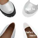 Women's Round Toe Ankle Strap Mary Janes Platform Low Heel Chunky Pumps Oxford Dress Shoes, Size 43