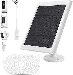 1 Pack - Solar Panel for Ring Security Camera Spotlight Cam Plus/Pro(Battery) Stick Up Cam/Pro Wireless Outdoor with 10FT/3M Long Cable Dustproof Waterproof  