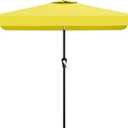 AreShark 6.5 x 10 FT Rectangular Valance Patio Umbrella, Outdoor Umbrella with Tilt and Crank, Market Table Umbrellas W/ 6 Ribs UV Protection for Garden, Deck, Backyard and Pool, Yellow
