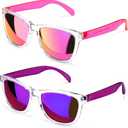 COLOSSEIN Sunglasses Womens,Classic Square Frame UV400 Mirrored Lens,Sunglasses Fit For Beach,Vacation,Driving