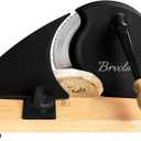 Manual Bread Slicer for Homemade Sourdough Bread, Adjustable Thickness&Evenly Slicing, Hand Crank Bread Slicer with Scale Line and Suction Cup, Serrated Blade Design, Patent:USD105861 (Black)