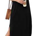 WIHOLL Women's Maxi Dresses for Women Casual Long Summer Sun Dresses 2026 Spaghetti Strap Hawaiian Vacation Outfits for Women (Black, S)