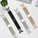 Metal Magnetic Band Compatible with Google Pixel Watch 4/3 41mm,Stainless Steel Dressy Mesh Loop with X-Shape Diamond Women for Google Pixel 4/3/2/1