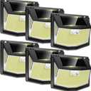 TECKNET 248 LED Outdoor Solar Lights & Motion Sensor 6 Pack, 300 Angle & 3 Lighting Modes Solar Lights Outdoor Waterproof, Solar Powered Security Flood Wall Lights IP66 for Outside/Yard Fence/Garden (Cool White)