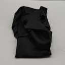 Memoriesea Women's Sexy Deep V Neck Puff Sleeve Side Split Ruched Backless Gown Dress (Black)