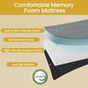 Tri Folding Mattress Queen Size - 6 Inch Dual-Layer Memory Foam Foldable Mattress Portable Floor Bed Sofa with Removable Washable Cover, Handle & Non-Slip Bottom for Travel,RV,Camping,Guest,Yoga