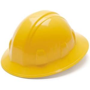 Pyramex HP24130 Full Brim Hard Hat 4 Point Ratchet Suspension - Yellow