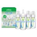 Dr. Brown's Anti-Colic Options+ Narrow Glass Baby Bottle with Level 1 Slow Flow Nipple, BPA-Free, 4 oz/120mL, 4-Pack