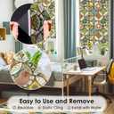 DKTIE Static Cling Decorative Window Film with Installation Tools Non Adhesive Privacy Film, Stained Glass Window Film for Bathroom Shower Door Heat Cotrol Anti UV, 17.7 x 78.7 Inch (Yellow)