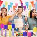 24 Pcs Microphone Candy Tubes Plastic Kpop Karaoke Theme Party Decorations Simulated Microphone Singing Prop for Kids Birthday Goody Bag Fillers Party Game Favors (Candy Not Included)