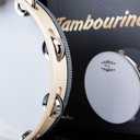 Glory Hand Held Tambourine Drum 10 inch Bell Birch Metal Jingles Percussion Gift Musical Drum Instrument for KTV Party Games (10 inch)