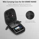AMAZEAR Carry Case for DJI OSMO NANO/Xtra Atto Accessories, Nano Portable and Compact Travel Bag Hard Shell Leather Case with Soft Inner for Protection, Organization, and Storage, Black