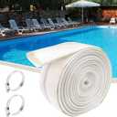 2 Inch x 50Ft Length Swimming Pool Backwash Hose Heavy Duty Drain Discharge Sailcloth Layflat Hose and 2 Adjustable Hose Clamp for Patio Garden Lawn Swimming Pool