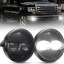 BUNKER INDUST f150 LED Fog Lights Compatible with Ford F-150 2009 2010 2011 2012 2013 2014, 1 Pair OEM Replacement Front Bumper Driving 4.5" Round Fog Lamp Kit