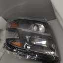 AmeriLite for 2015-2020 Chevy Tahoe Suburban Dual Crystal LED DRL Projector Black Replacement Headlights Set + Bulbs - Passenger and Driver Side