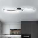 HLILCEH 28W Linear Ceiling Light Black Modern LED Ceiling Light Fixture 6000K Aluminum 39.37Inch Long Ceiling Lamp for Hallway, Kitchen, Bedroom, Dining Room
