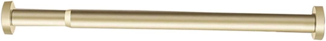 Aluminum Alloy Clothes Drying Rod, Punch-free Curtain Rod, Shower Curtain Rod, Wardrobe Bathroom Telescopic Rod (Color : Gold, Small : 77-120cm)