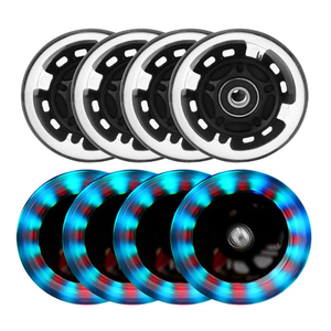 8 Pack Light Up Inline Skate Wheels 64mm 72mm 76mm 80mm With ABEC-9 Bearing - 85A for Indoor & Outdoor