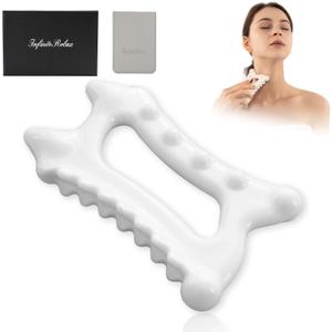 Ceramic Gua Sha Massage Tool, Advanced Face&Body Gua Sha Tools Skin Care for Mother Women Men, Korean Gua Sha Facial Tools (Dual Row of Massage)