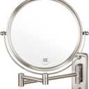 Wall Mounted Makeup Mirror - 1X/10X Magnifying Mirror Double Sided, 8 Inch Extendable Bathroom Mirror, Nickel Finish
