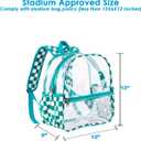 Fomaris Clear Backpack Stadium Approved 12x6x12 Clear Bag with Reinforced Straps for Stadium Events, Sports, Concerts, Festivals - Small Transparent Backpack for Women & Men - Checkered Green
