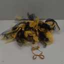 2 Pcs Dog Crown Headband Dog Tutu Dress Set Crystal Rhinestone Tiara Crown Tutu Skirt Pet Dress Costume for Puppy Birthday Party Wedding Photo Prop Costume (X-Large, Black Gold)