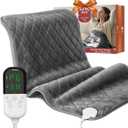 Electric Heating Pad for Pain Relief  35"x20" King Size, Moist & Dry Heat, Machine Washable Soft Velvet, Adjustable Temperature, Auto Shut Off, Ideal for Period Cramps, Back, Neck, Shoulder & Waist (Dark Grey)