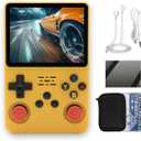 R36S Handheld Game Console 3.5-in 640*480 IPS OCA Screen 3200mAh ArkOS RK3326 Yellow-64GBVer.