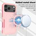 Dionsibei Designed for iPhone 17 Pro Max Case 2 in 1 Military Grade Drop Heavy Duty Rugged Shockproof Protective Cover Case for iPhone 17 Pro Max Phone Case (Pink)