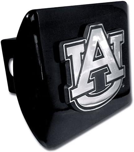 Elektroplate C210AU1 Auburn University Tigers Black with Chrome AU Emblem NCAA College Sports Metal Trailer Hitch Cover Fits 2" Auto Car Truck Receiver