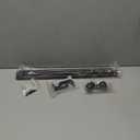 Curtain Rod for Windows 18-45 Inch, Black 5/8 Inch Small Window Treatment Rods, Short Adjustable Splicing Drapery pole, Matte Black