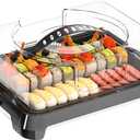 Chilled Portable Serving Tray Platterbox with Reusable Ice Pack with Lid Shrimp Cocktail Serving Dish Platter Cold Food Buffet Server for Appetizer Veggie Fruit Food Parties Outdoor Picnic, Black