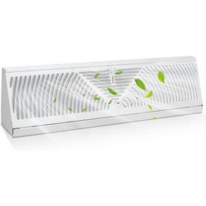 Baseboard Register Diffuser Vent Covers: 18 Inch Baseboard Diffuser Replacement (Duct Opening Size) - Smooth Air Adjust Lever & Easy Install for Home Floor Wall Register Vent Cover - White