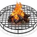 24" Fire Pit Grate Round Heavy Duty Steel Raised Firepit Grate