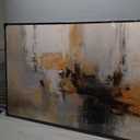 AJAZIKO Large Abstract Canvas Wall Art - Wall Art for Living Room and Bedroom, Modern Wall Decor in Orange and Gray Hues, Perfect Office Decorations for Work (58"L x 29"W)