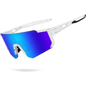 Polarized Sports Sunglasses for Men Women Youth Baseball Fishing Running Cycling Golf Trekking TAC Glasses (1 pack, Blue)