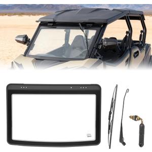 KEMIMOTO Glass Windshield with Wiper Compatible with 2023+ CFMOTO ZForce 950 Sport & Trail / ZForce 800 Trail G2, Scratch Resistant Heavy Duty 5MM Thick DOT Approved Glass Front Full Windshield