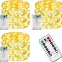 3-Pack 78FT 240 LED Fairy Lights Battery Operated with Timer & Remote, Waterproof Twinkle Lights Indoor Outdoor 8 Modes for Bedroom Centerpiece Wedding DIY Party Christmas Classroom Dorm Decoration (Warm White)