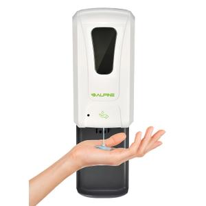 Alpine Automatic Hand Sanitizer Dispenser - Touchless Soap Dispenser with Drip Tray for Restaurant, Hospital, School, Hotel, Kitchen and Bathroom -1200mL Liquid, Gel White