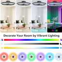RGB Ceiling Fans with Lights, 19.7" Smart Low Profile Ceiling Fan, Modern Flush Mount Fandelier Light with Remote/APP Control, Dimmable Led Ceiling Fan Light for Living Room, Bedroom, Indoor
