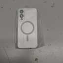 Magnetic for Samsung Galaxy S25 Edge Case [Compatible with MagSafe][Built-in Camera Lens Protector] Slim Soft Silicone Bumper Shockproof Metallic Luster Phone Case (Silver)