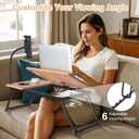 wishacc Lap Desk for Bed, Laptop Desk with Adjustable Tablet Stand, Sturdy Metal Frame Bed Desk, Foldable Laptop Bed Tray Table for Adults Couch Sofa, Portable Lap Desk for Laptop & Phone Slot