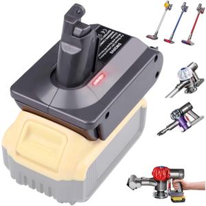 V6 Battery Adapter for Dyson, Convert for DeWalt 18V 20V Lithium Battery to for Dyson V6 SV04 SV03 DC59 DC58 DC62 SV09 SV05 Animal Absolute Motorhead Cordless Vacuum Batteries (DW20V6 Adapter Only) V6 Battery Adapter for Dyson, Convert for DeWalt 18V 20V Lithium Battery to for Dyson V6 SV04 SV03 DC59 DC58 DC62 SV09 SV05 Animal Absolute Motorhead Cordless Vacuum Batteries (DW20V6 Adapter Only)