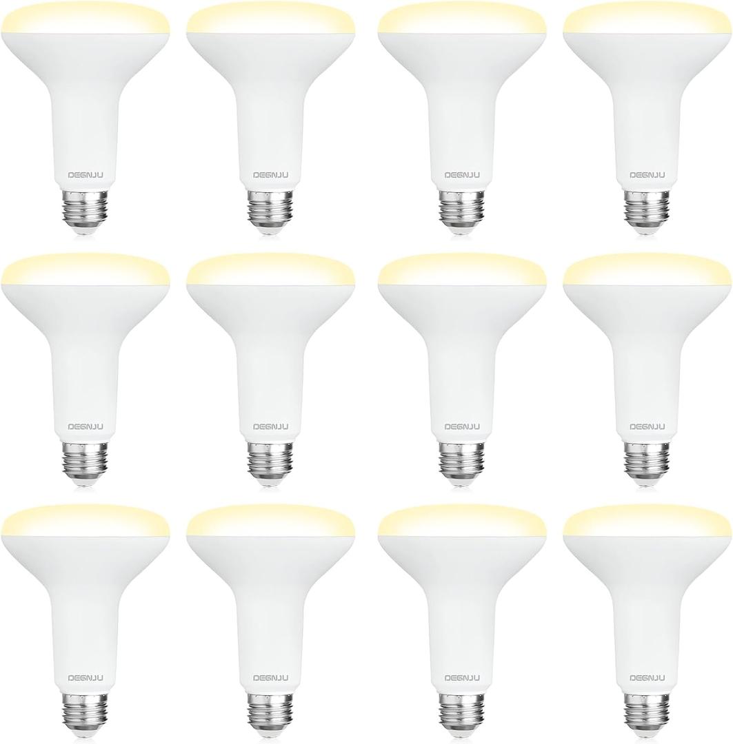 12 Pack BR30 LED Recessed Light Bulb, Dimmable Indoor Flood Light Bulbs CRI80 7W Equivalent 65W 2700K Soft White 650 Lumens, 15000 Lifetime Hours E26 Base LED Can Light Bulb, Flicker-Free