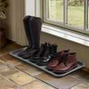 Navaris Boot Trays for Entryway (Set of 3) - 30" x 15" Large Waterproof Shoe Tray for Winter Shoes Boots - Indoor, Front Door, Mudroom, Garage - Gray