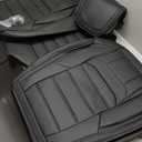 Black Car Seat Cover with Lumbar Support, Car Seat Protector Waterproof, Nappa Leather Car Seat Cushion, Car Seat Covers Front Seats and Back Fit for Most Cars (Front Pair)